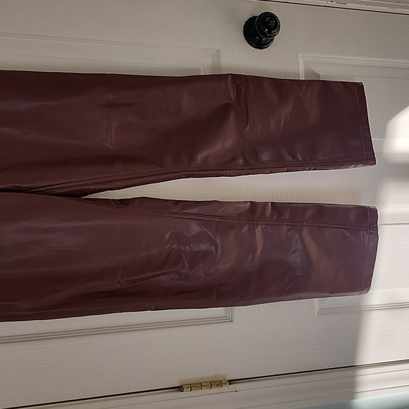 Abercrombie & Fitch size 28 Vegan Leather Brown Pants - Picture 6 of 9